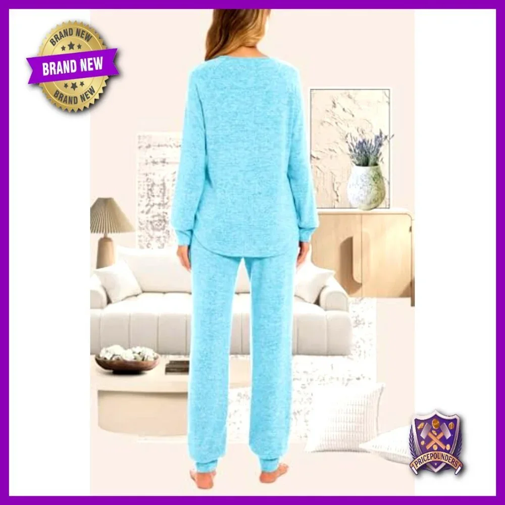 Long Sleeve Pajama Set with Joggers, Soft Brushed Jersey, XS Regular Fit